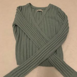 Hollister blue crossover sweater